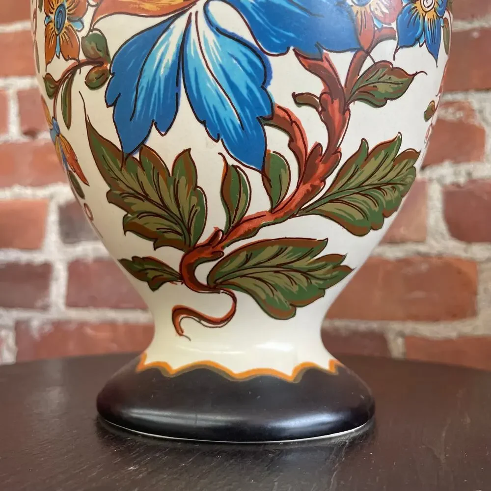 Handpainted Zuid Holland Plateel Dutch Pottery Vase Vintage Signed Numbered